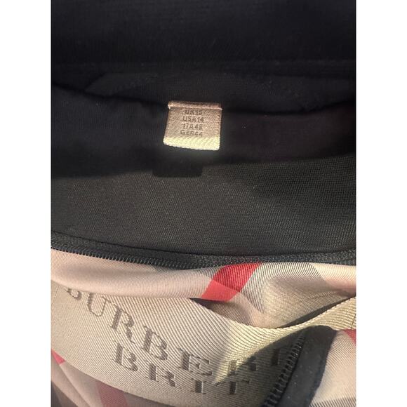 Women's BURBERRY BRIT Black Swing Trench Coat Double Lining Nova Check (XL) 14 - Picture 11 of 12